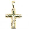 Crucifixo em ouro amarelo 18k com brilhantes Crucifixo em ouro amarelo 18k com brilhantes