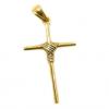 Crucifixo em ouro amarelo e branco 18k - 2CZO0031 Crucifixo em ouro amarelo e branco 18k - 2CZO0031