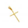 Cruz palito em ouro 18k - acabamento diamantado