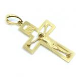 Cruz em ouro amarelo 18k - vazada com imagem Cruz em ouro amarelo 18k - vazada com imagem