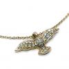 Gargantilha em ouro 18k - Feminina - com pomba diamantada Gargantilha em ouro 18k - Feminina - com pomba diamantada