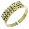 Meia alian�a de diamantes em ouro amarelo 18k