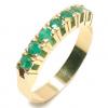 Meia Alian�a de esmeraldas em ouro amarelo 18k