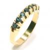 Meia Alian�a de safira azul em ouro 18k