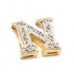 Pingente em ouro amarelo 18k com brilhantes - Letra N Pingente em ouro amarelo 18k com brilhantes - Letra N