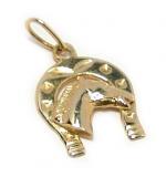 Pingente de ouro amarelo 8k - Ferradura com imagem de cavalo Pingente de ouro amarelo 8k - Ferradura com imagem de cavalo
