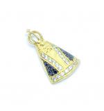 Pingente em ouro 18k com zirconias - N.Sra.Aparecida - 2PIZ0041 Pingente em ouro 18k com zirconias - N.Sra.Aparecida - 2PIZ0041