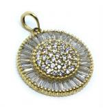 Pingente em ouro 18k com zirconias - Pizza - 2PIZ0073 Pingente em ouro 18k com zirconias - Pizza - 2PIZ0073