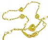 Pulseira infantil em ouro 18k com perolas e cora��es