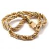 Pulseira de ouro 18k tipo corda em 3 cores