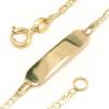 Pulseira infantil de chapa em ouro amarelo 18k
