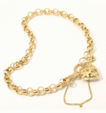 Pulseira em ouro amarelo 18k - Fecho de coração - 2PUO0240 Pulseira em ouro amarelo 18k - Fecho de coração - 2PUO0240