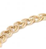 Pulseira masculina semi oca de ouro 18k - Groumette Dupla - 2PUO0248 Pulseira masculina semi oca de ouro 18k - Groumette Dupla - 2PUO0248