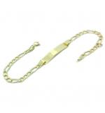 Pulseira infantil masculina de chapa em ouro amarelo 18k - 2PUO0622 Pulseira infantil masculina de chapa em ouro amarelo 18k - 2PUO0622