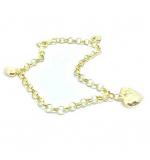 Pulseira feminina em ouro 18k com pingentes - 2PUO0642 Pulseira feminina em ouro 18k com pingentes - 2PUO0642