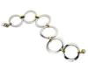 Pulseira feminina de a�o inox e ouro 18k - Linha DUO