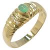 Anel em ouro 18k com esmeralda e diamante