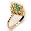 Anel em ouro 18k com diamantes e esmeralda
