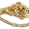 Corrente de ouro amarelo 18k - Cadeado achatado - 61