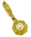 Pingente em ouro 18k com brilhantes e per�la
