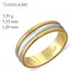 Alian�a de ouro branco e amarelo 18k- Unidade