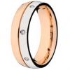 Alian�a em ouro branco e rosa 18k c/ brilhante