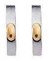 Brinco de a�o inox e ouro 18k - Linha DUO