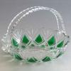 Cesta em cristal c/ al�a 6.5 cm Saturn Esmerald