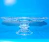 Prato de bolo quadrado com p� em cristal Polon�s