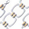 Pulseira feminina de a�o inox e ouro 18k - Linha DUO