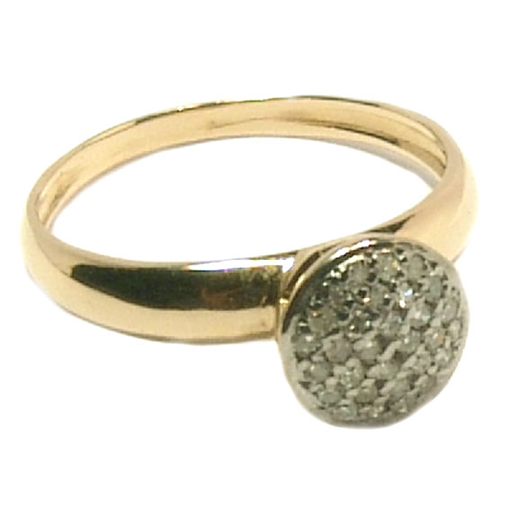 Anel em ouro amarelo 18k com diamantes - Chuveiro - 2ANB0230