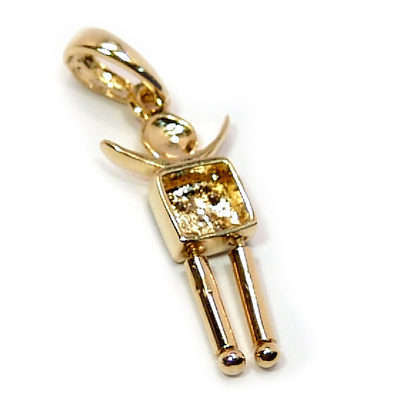 Pingente em ouro amarelo 18k - Boneco - 2PIB0050