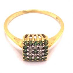 Anel em ouro 18k com diamantes e tsavoritas - 1ABV0001