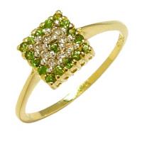 Anel em ouro 18k com diamantes e tsavoritas - 1ABV0001 Anel em ouro 18k com diamantes e tsavoritas - 1ABV0001