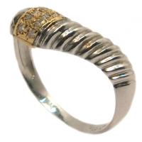 Anel em ouro branco 18k com diamantes - 1ANB0109