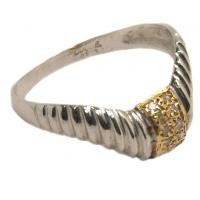 Anel em ouro branco 18k com diamantes - 1ANB0109