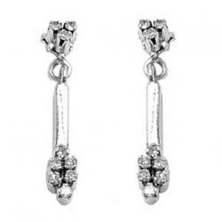 Brinco em ouro branco 18k feminino com diamantes - Chuveiro - 2BRB0068 Brinco em ouro branco 18k feminino com diamantes - Chuveiro - 2BRB0068