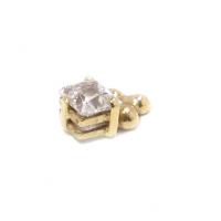 Brinco em ouro 18k feminino com zirconia - 1brz0007