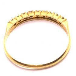 Meia aliana de brilhantes em ouro amarelo 18k - 1MAB0036