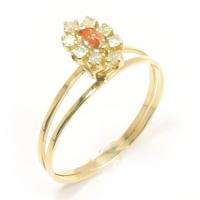 Anel em ouro 18k com diamantes e rubi - 2ABR0026 (Produto Esgotado)