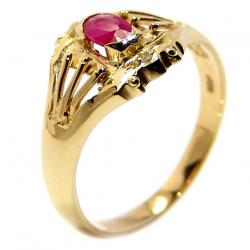 Anel em ouro 18k com brilhantes e rubis - 2ABR0061