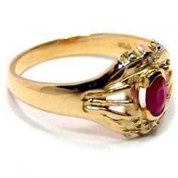 Anel em ouro 18k com brilhantes e rubis - 2ABR0061