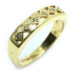 Anel em ouro amarelo 18k com diamantes - 2ANB0157 Anel em ouro amarelo 18k com diamantes - 2ANB0157