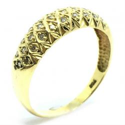 Anel em ouro amarelo 18k com brilhantes ralador - 2ANB0018 Anel em ouro amarelo 18k com brilhantes ralador - 2ANB0018