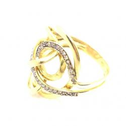 Anel em ouro amarelo 18k com diamantes - 2ANB0037