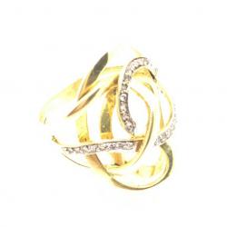 Anel em ouro amarelo 18k com diamantes - 2ANB0037