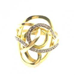 Anel em ouro amarelo 18k com diamantes - 2ANB0037