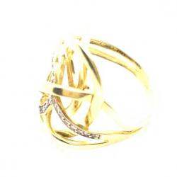 Anel em ouro amarelo 18k com diamantes - 2ANB0037