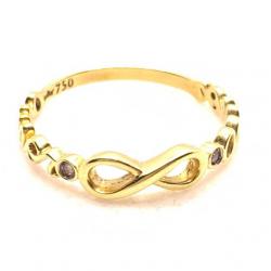 Anel em ouro amarelo 18k com diamantes - 2ANB0040