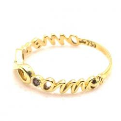 Anel em ouro amarelo 18k com diamantes - 2ANB0040